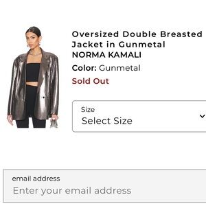 Norma kamali gunmetal blazer sold out